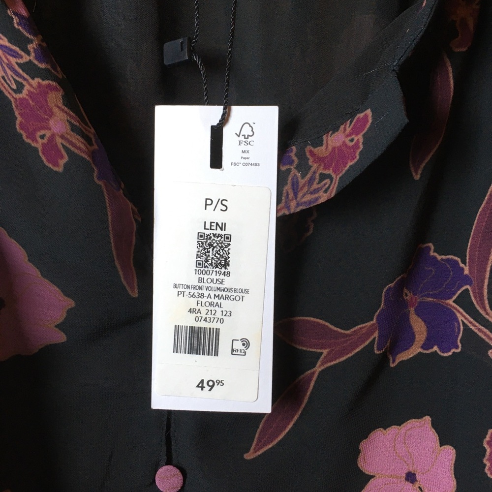 Dynamite Leni Floral Blouse with Buttons Size Small - Picture 10 of 12